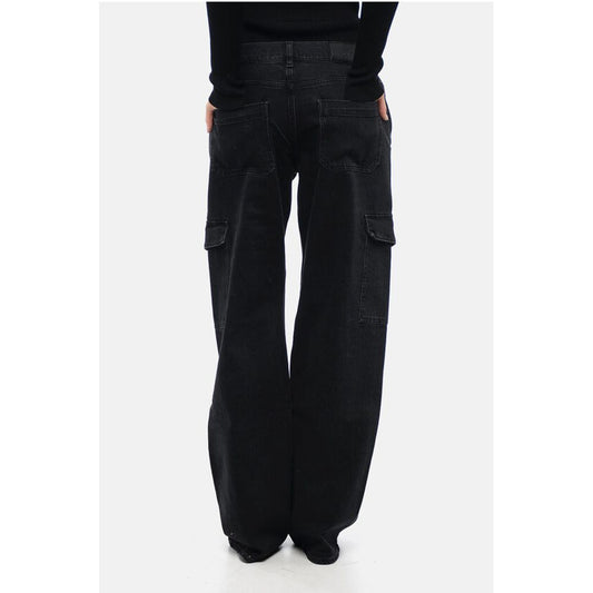 7 For All Mankind Dark Wash TESS Cargo Jeans with Logoed Button