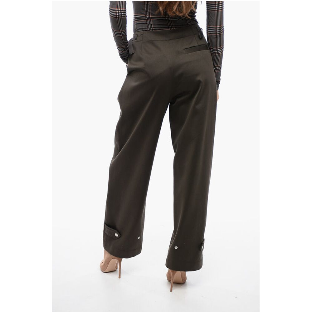Burberry Pleated Baloon-Fit Pants with Half-Belt
