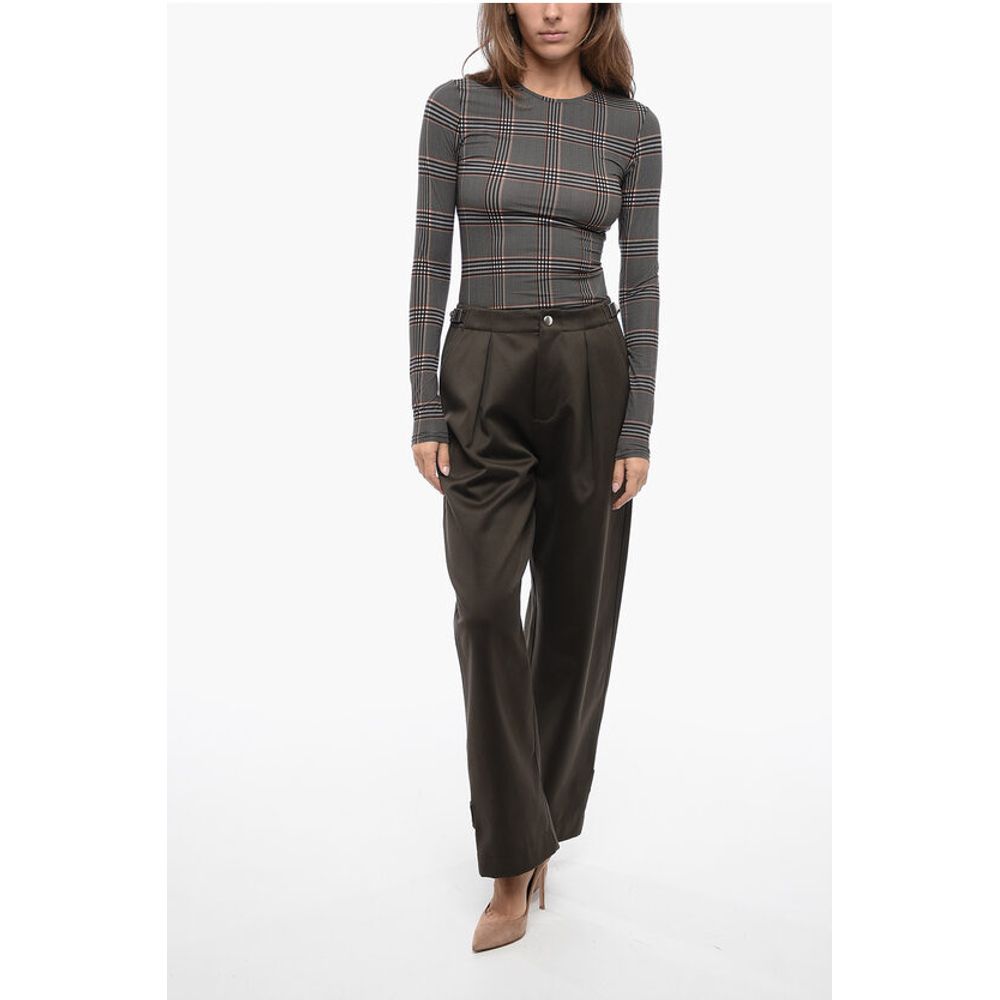Burberry Pleated Baloon-Fit Pants with Half-Belt