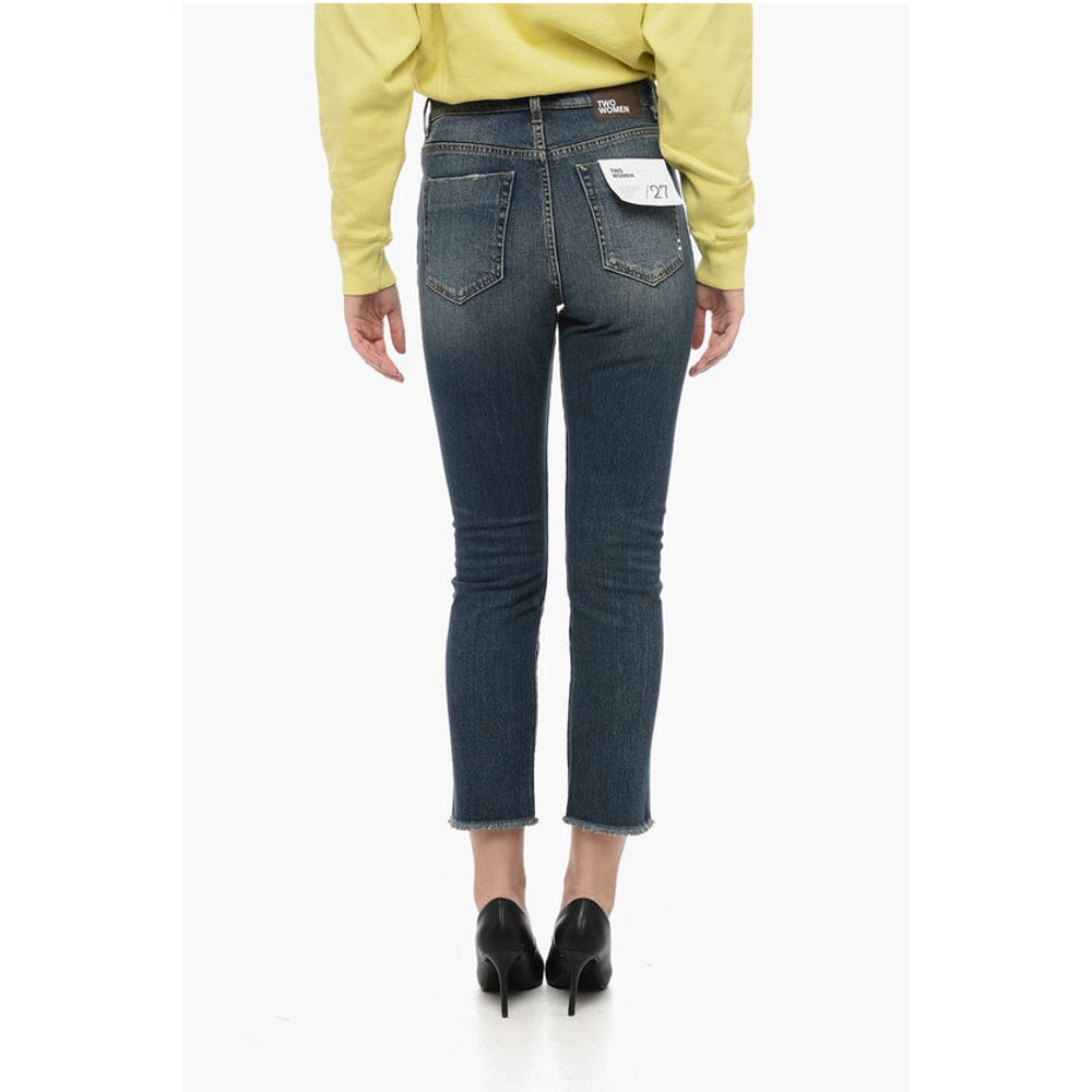 Two Women Two Men Straight Leg MARGHE LONG Denims with Frayed Hem