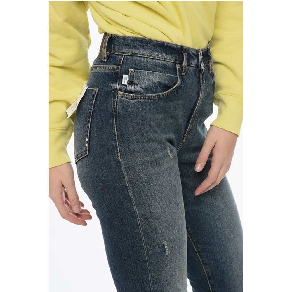 Two Women Two Men Straight Leg MARGHE LONG Denims with Frayed Hem