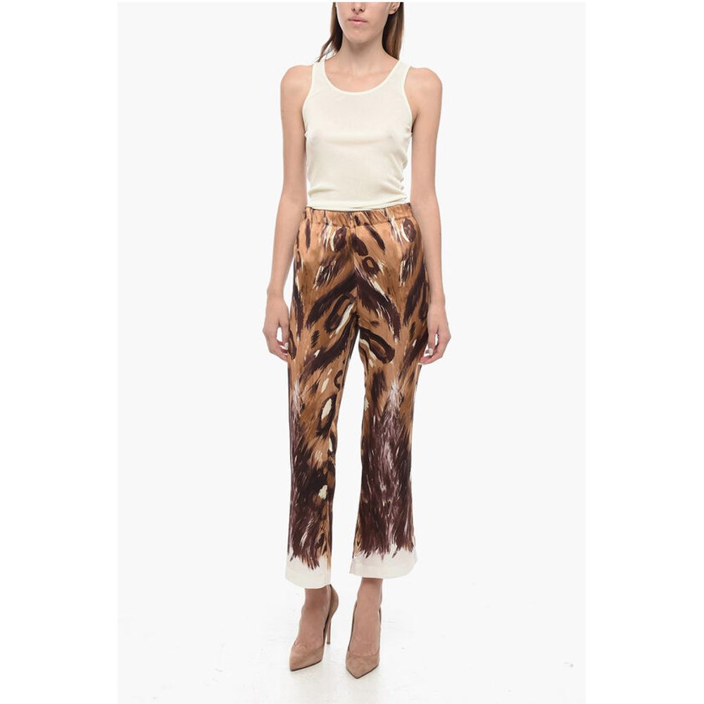 Marni High-waisted Flared Pants with Graphic Print