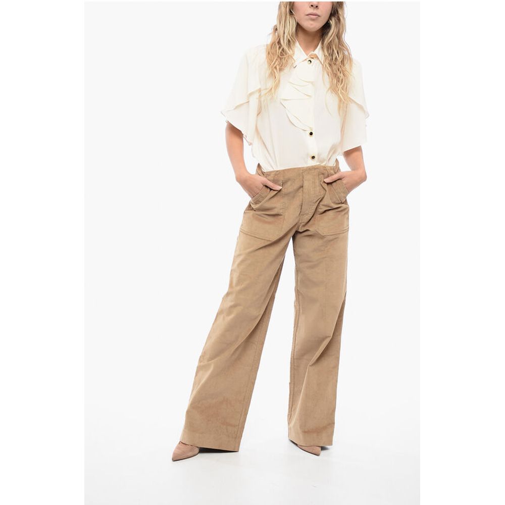 Moncler Corduroy Carpenter Pants with Logo Application