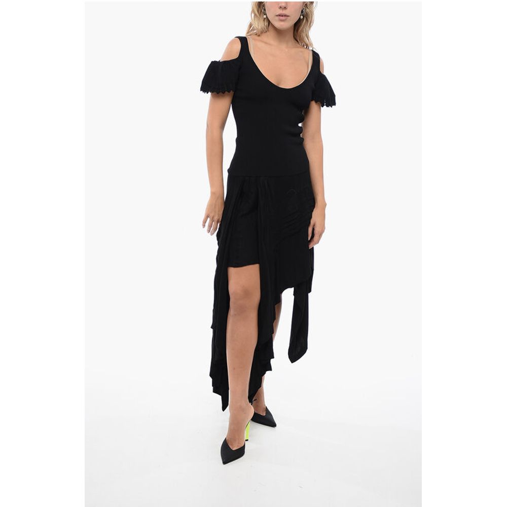 J.W.Anderson Ribbed Cut-Out Top with Ruffled Sleeves