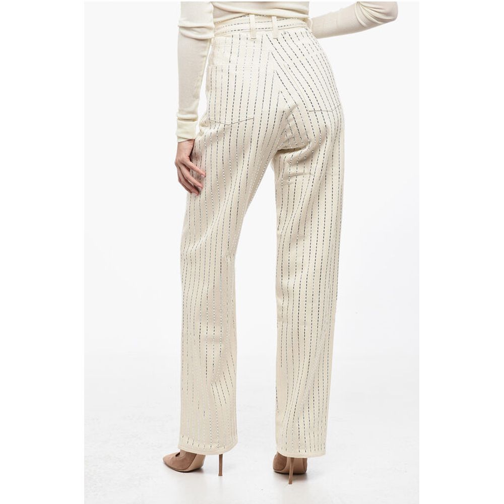 Golden Goose 5 Pocket High-waisted Pants with Micro-studs All-Over