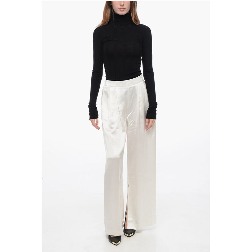 Fabiana Filippi Double-pleated Palazzo Pants with Satin Effect