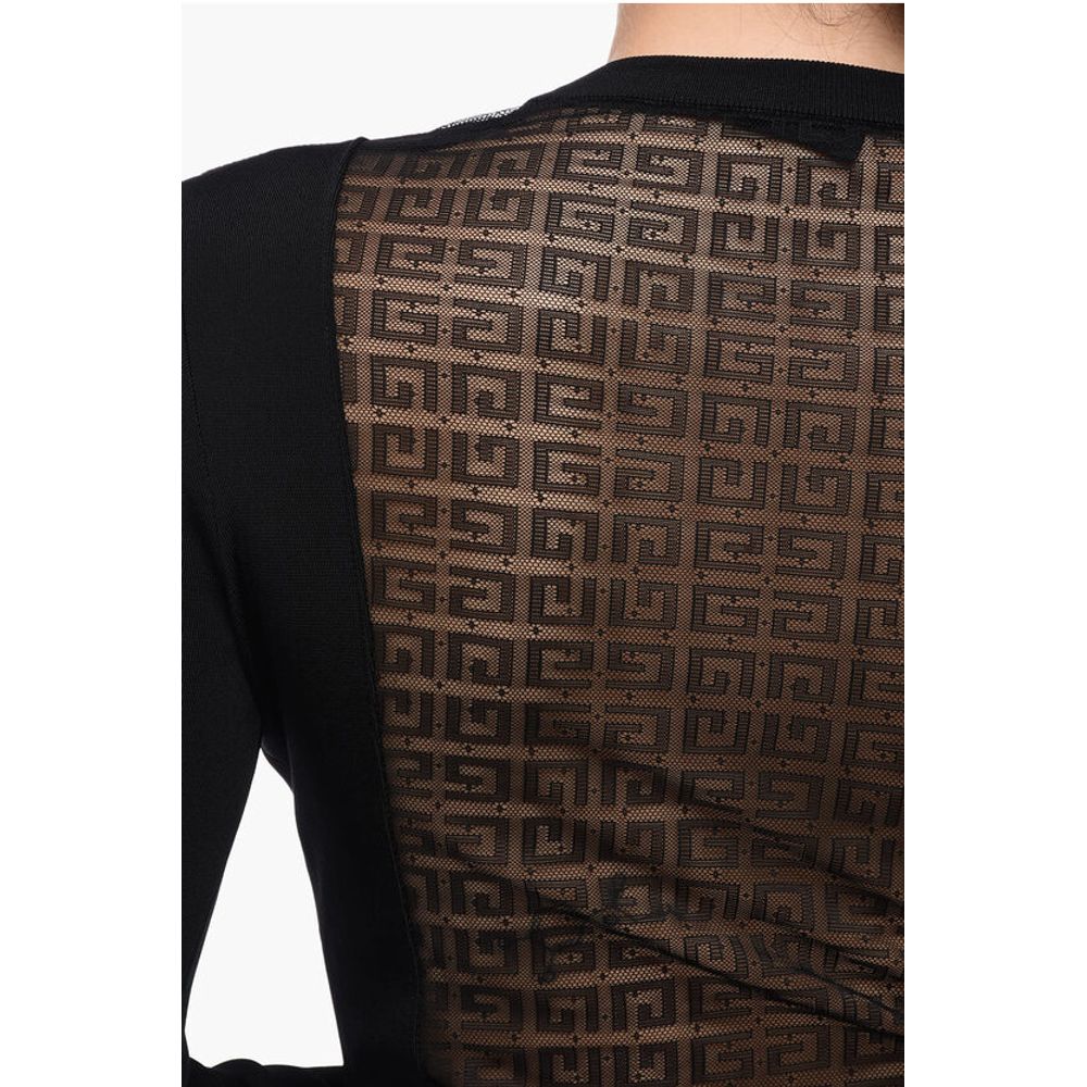 Givenchy Long-sleeved T-Shirt with Monogram Mesh Detail