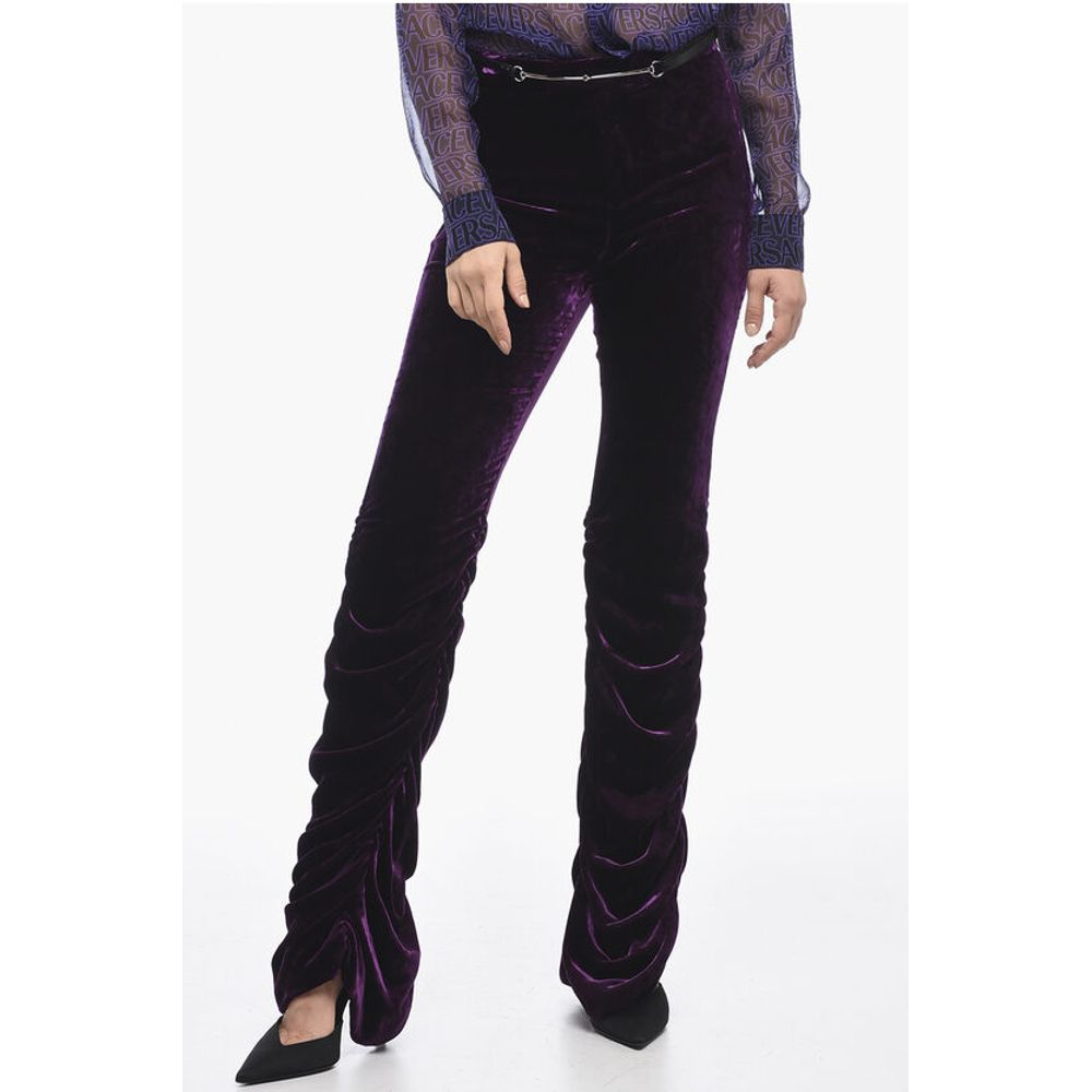 Gucci Velour Pants With Ruches