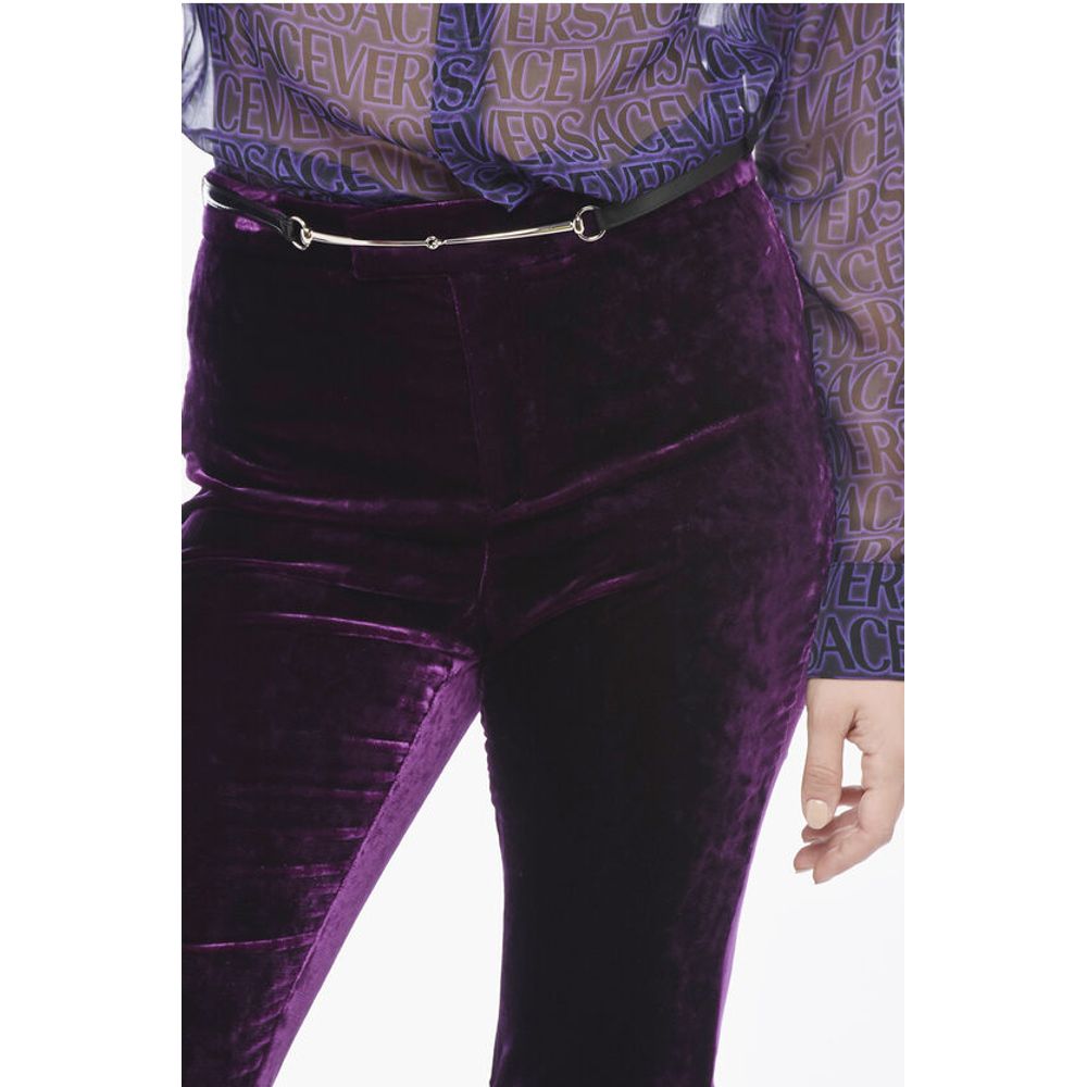 Gucci Velour Pants With Ruches