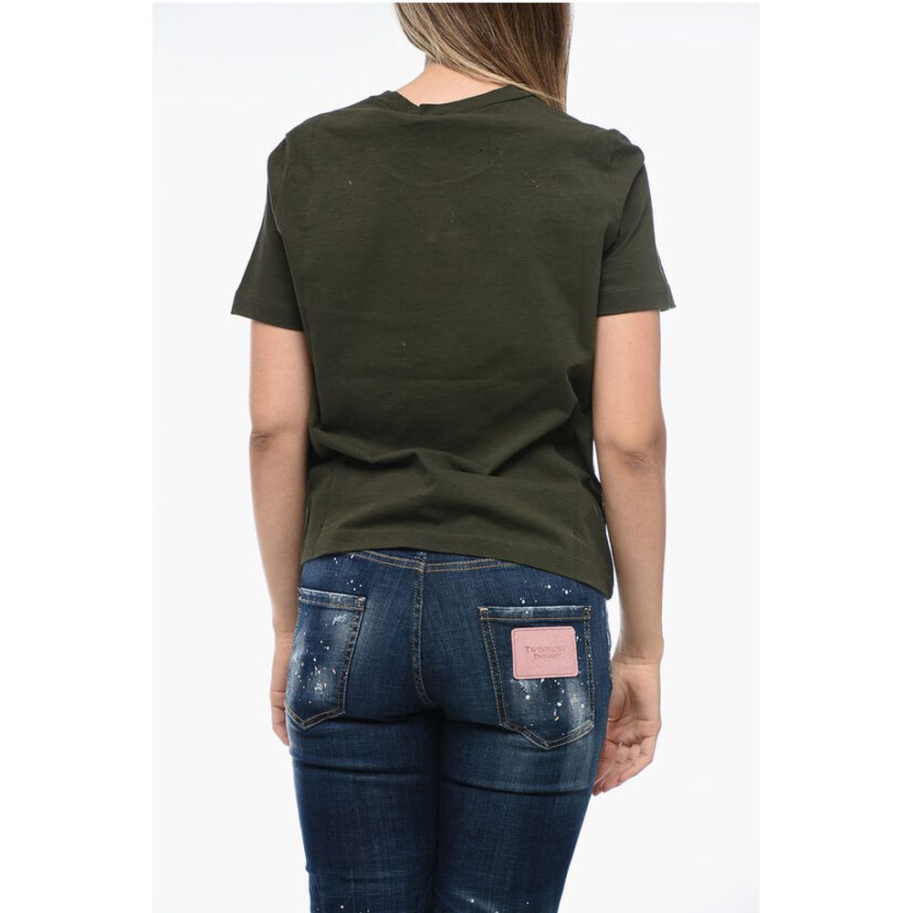 Dsquared² Distressed T-Shirt with Logo Print