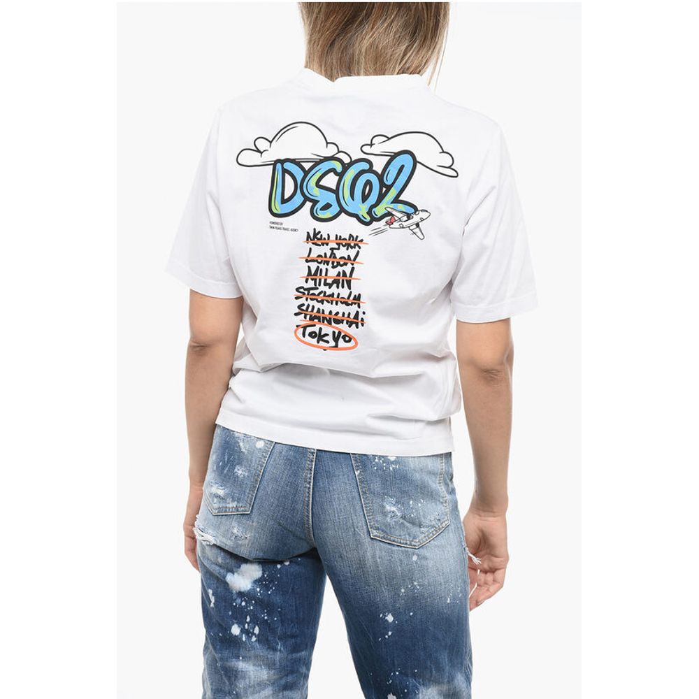 Dsquared² Crew Neck WORLD CITIZEN Cotton T-Shirt