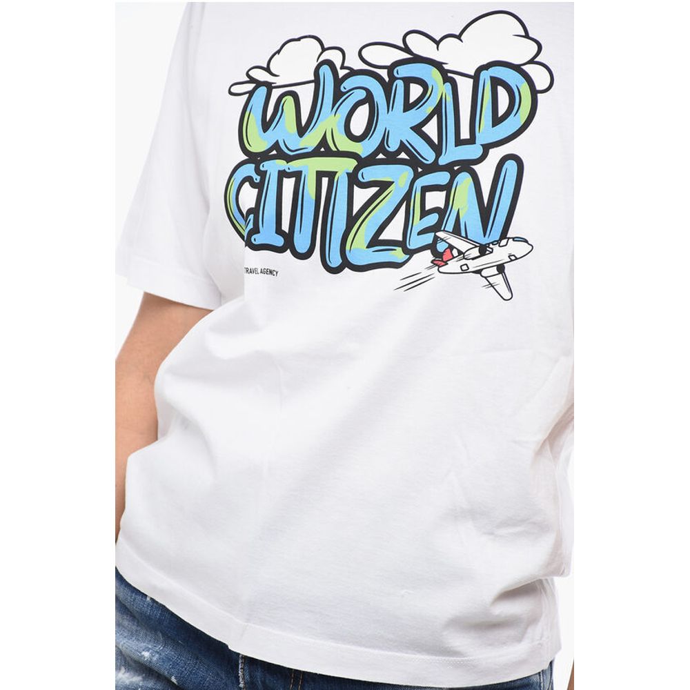Dsquared² Crew Neck WORLD CITIZEN Cotton T-Shirt