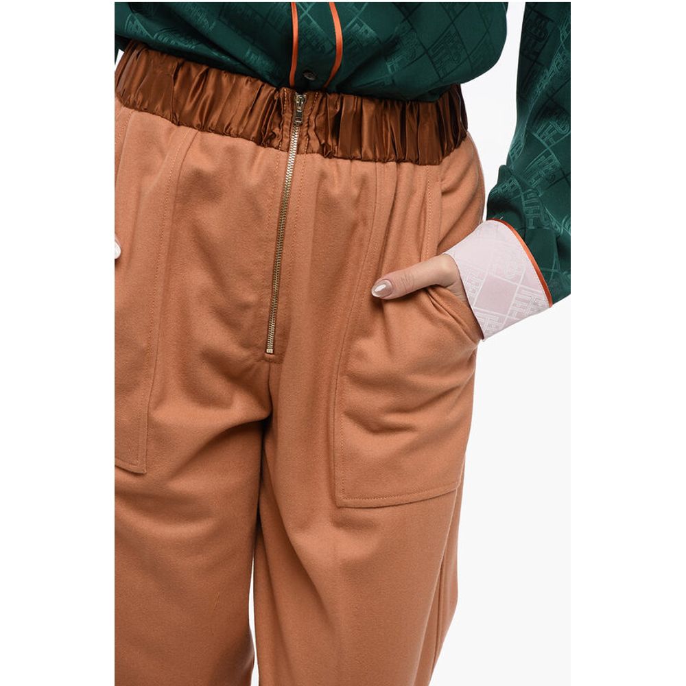 Forte_Forte Wool Blend Pants with Elastic Waistband
