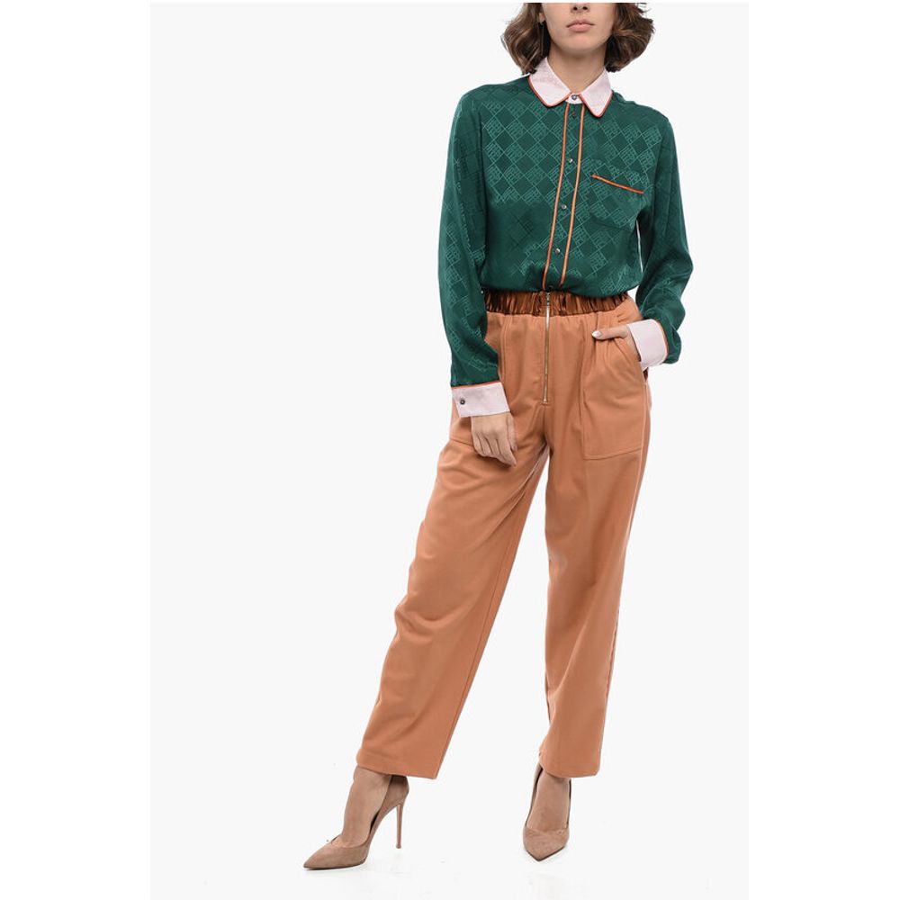 Forte_Forte Wool Blend Pants with Elastic Waistband