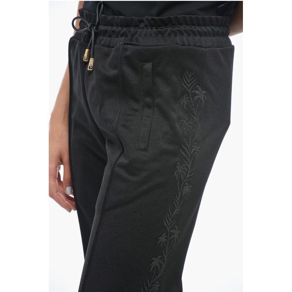 Palm Angels Cotton Track Pants with Lurex Embroideries