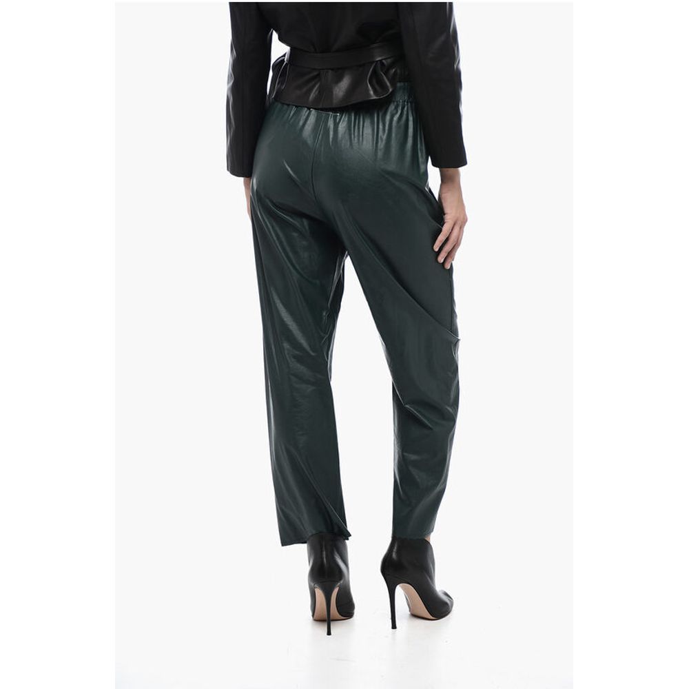 Maison Margiela MM6 Eco-leather Pants with Elastic Waistband