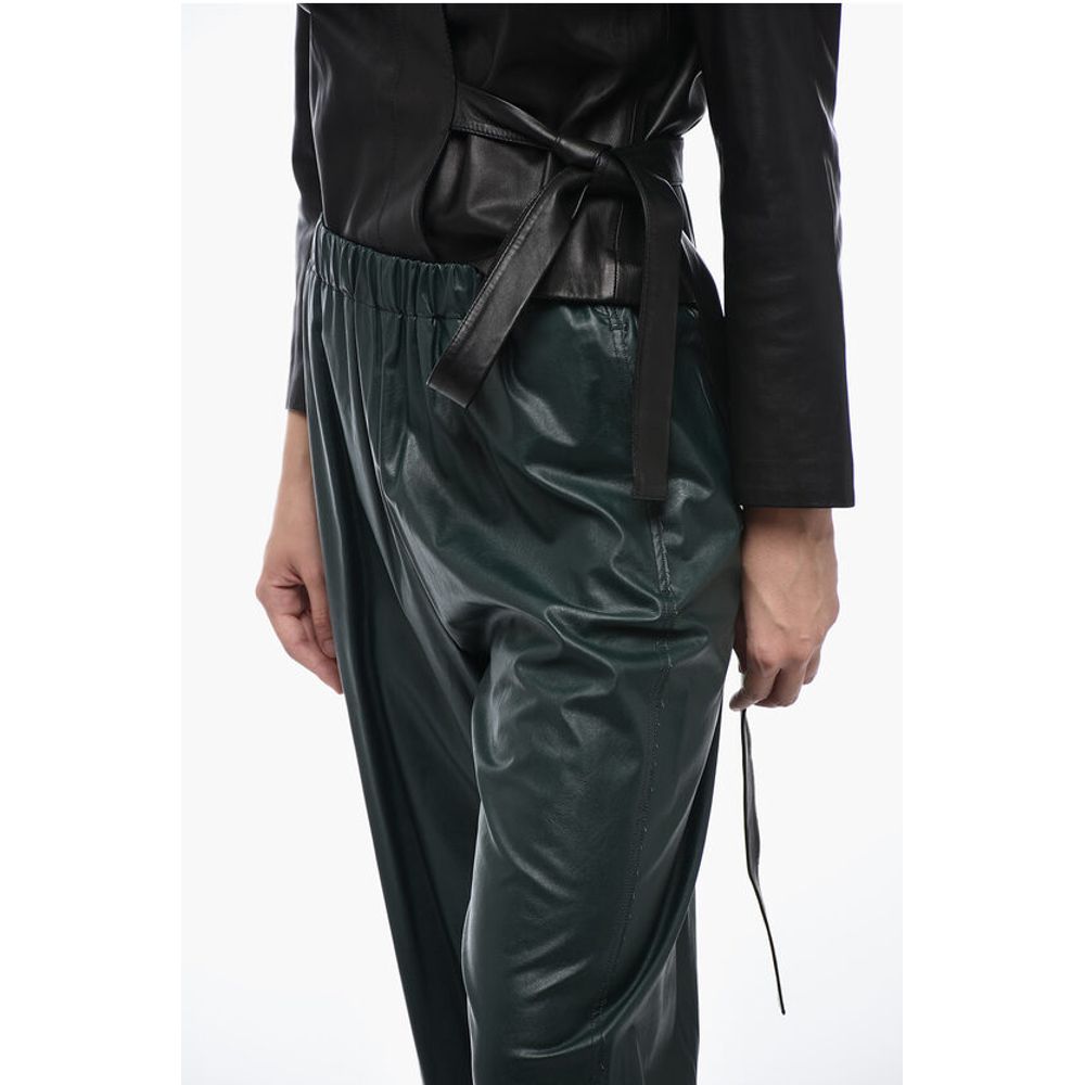 Maison Margiela MM6 Eco-leather Pants with Elastic Waistband