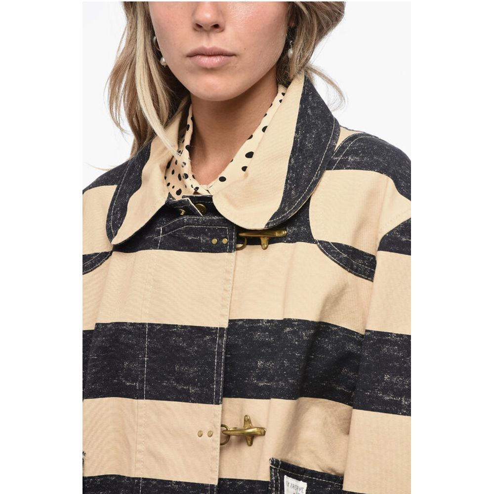 Fay Canvas Striped Jacket with Hooks