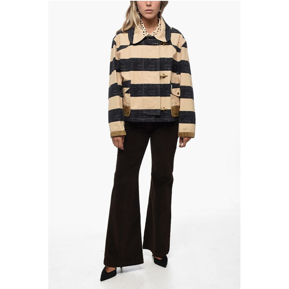 Fay Canvas Striped Jacket with Hooks