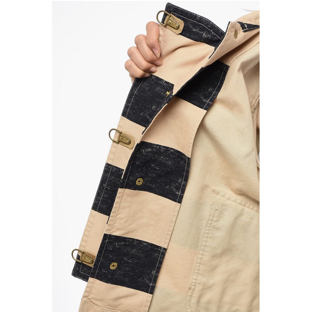 Fay Canvas Striped Jacket with Hooks