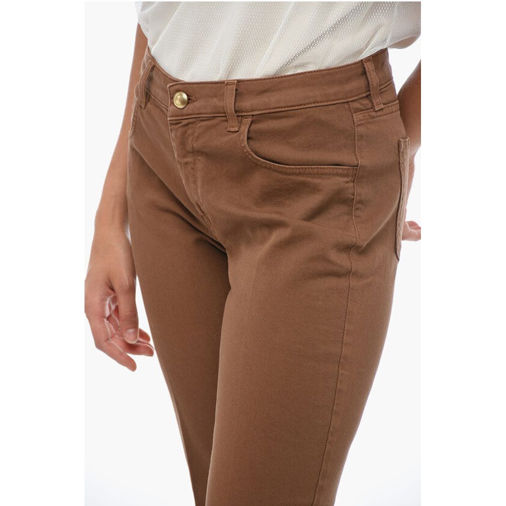 Fay Fringed Cropped Denims with Back Logo
