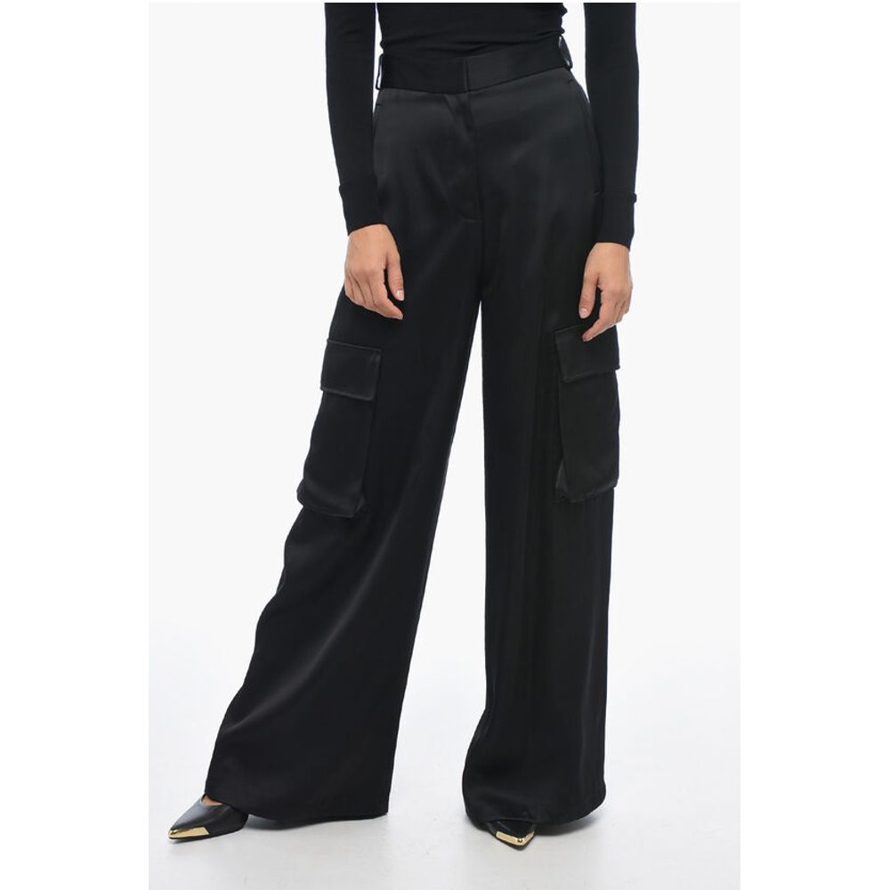 Versace Viscose Palazzo Fit Cargo Pants