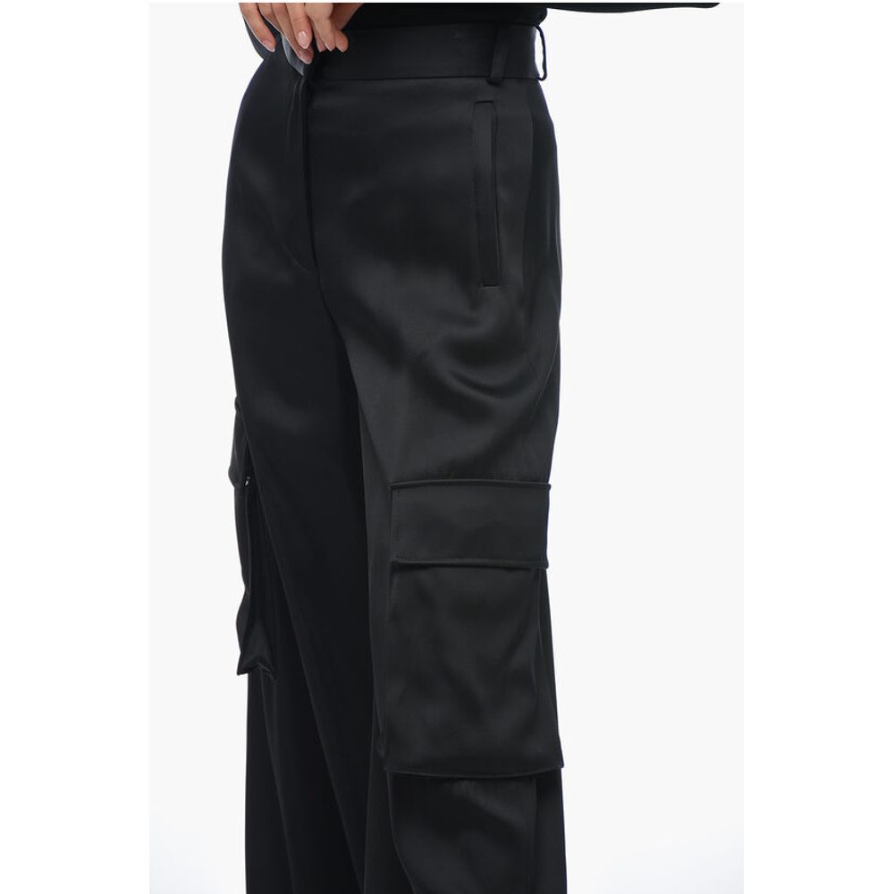 Versace Viscose Palazzo Fit Cargo Pants