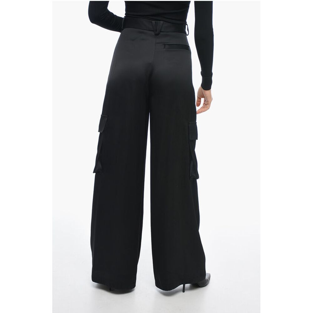 Versace Viscose Palazzo Fit Cargo Pants