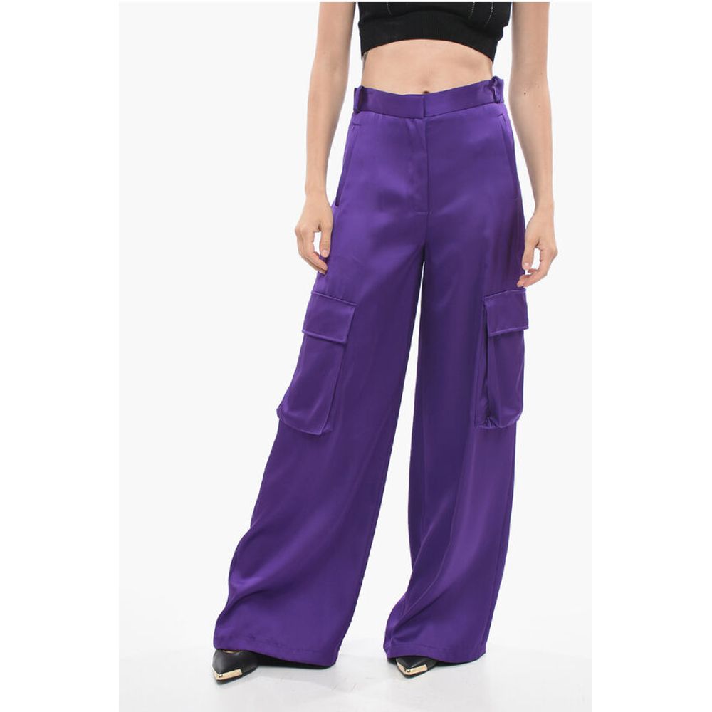 Versace Viscose Palazzo Fit Cargo Pants