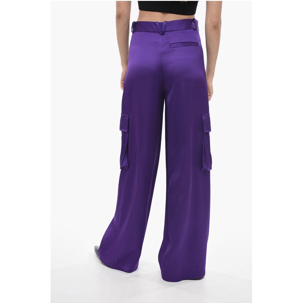 Versace Viscose Palazzo Fit Cargo Pants