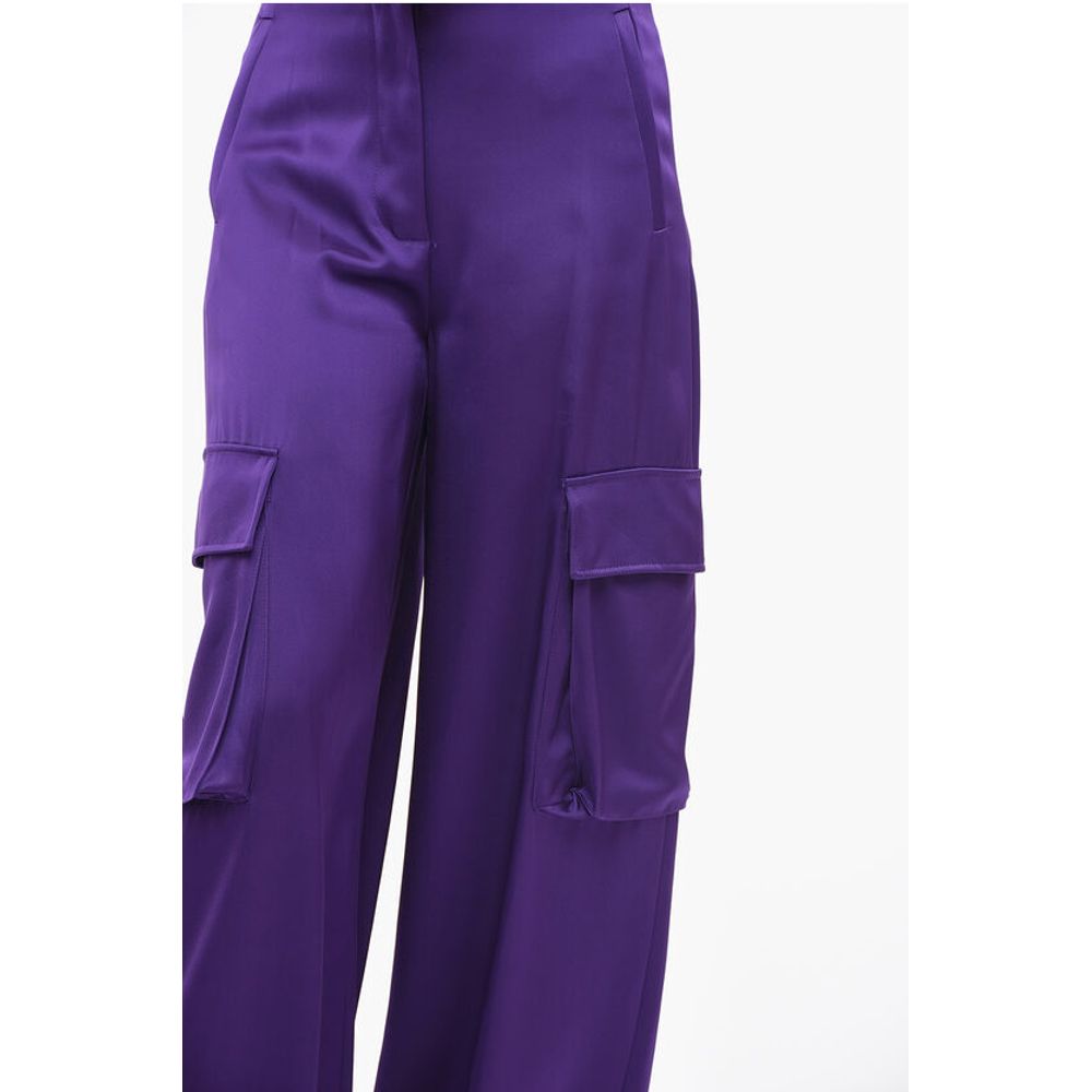 Versace Viscose Palazzo Fit Cargo Pants