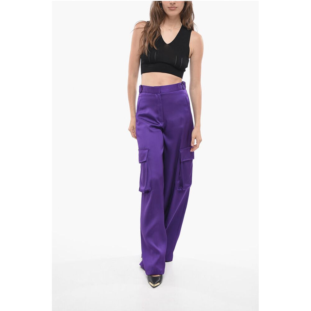 Versace Viscose Palazzo Fit Cargo Pants