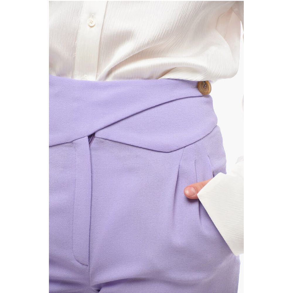 Blazé Milano Wool High-waisted Pants with Crossed Closure