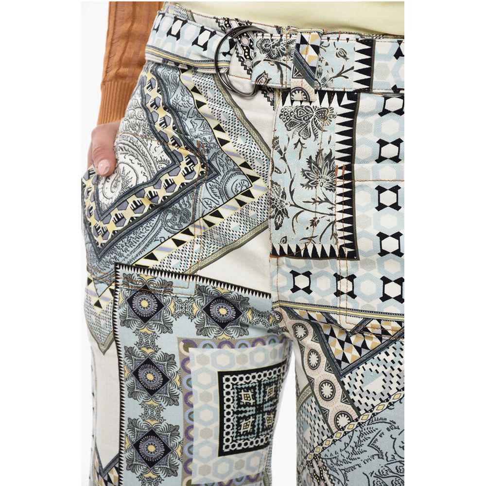 Etro Belted Printed Straight Fit Jeans 23cm