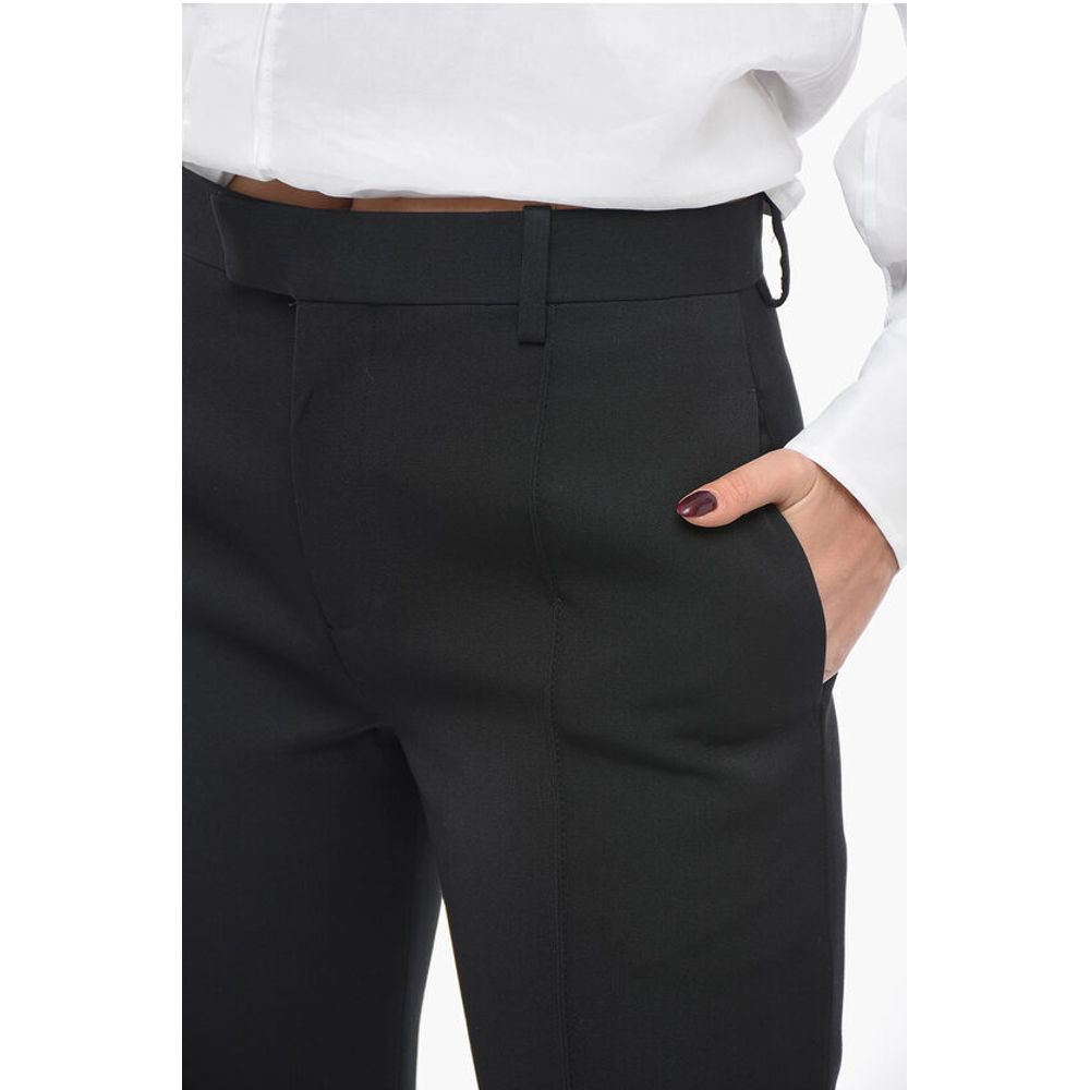 Bottega Veneta Wool Front-pleated Pants with Curved Design