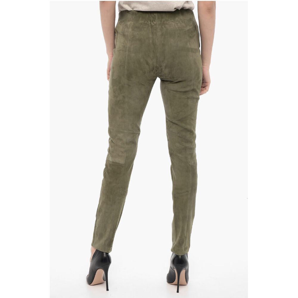 Woolrich Elastic Waistband Suede Leggings