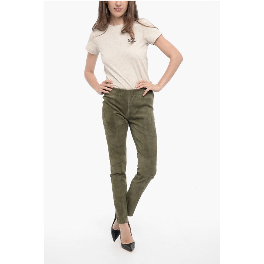 Woolrich Elastic Waistband Suede Leggings