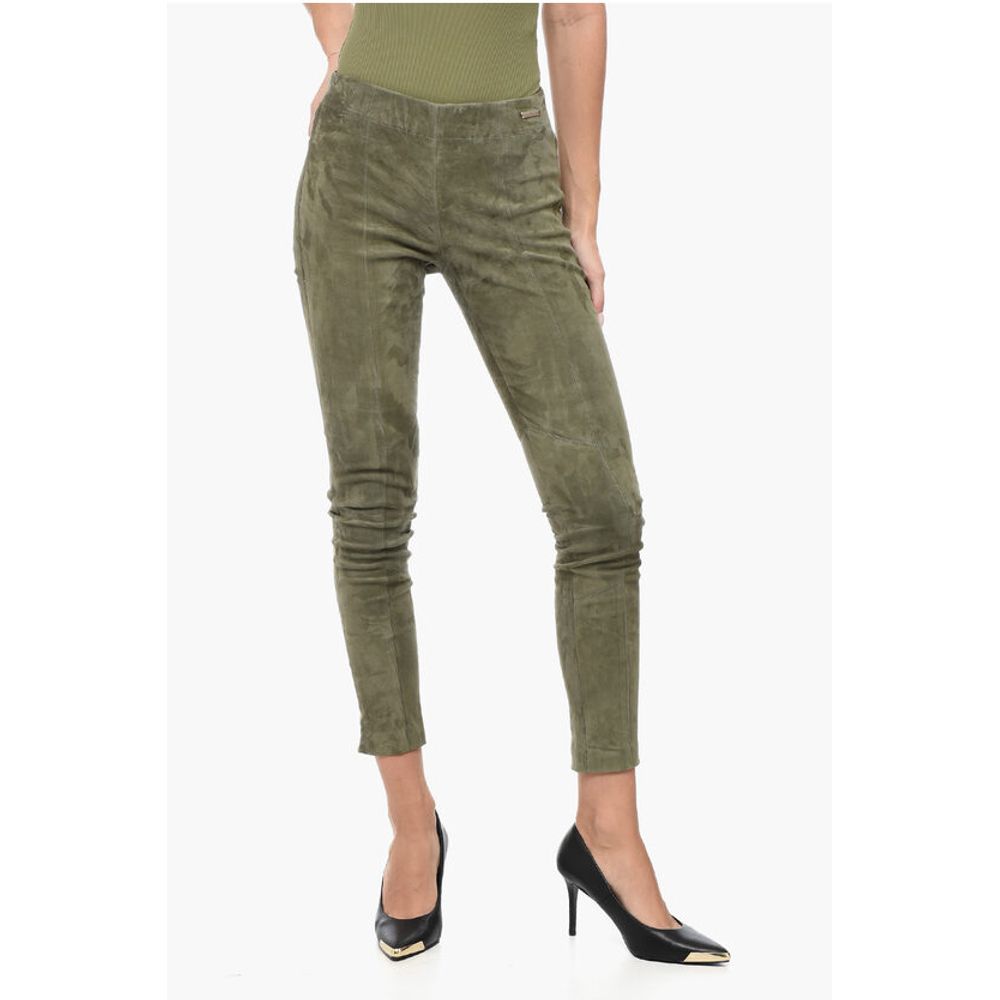 Woolrich Elastic Waistband Suede Leggings
