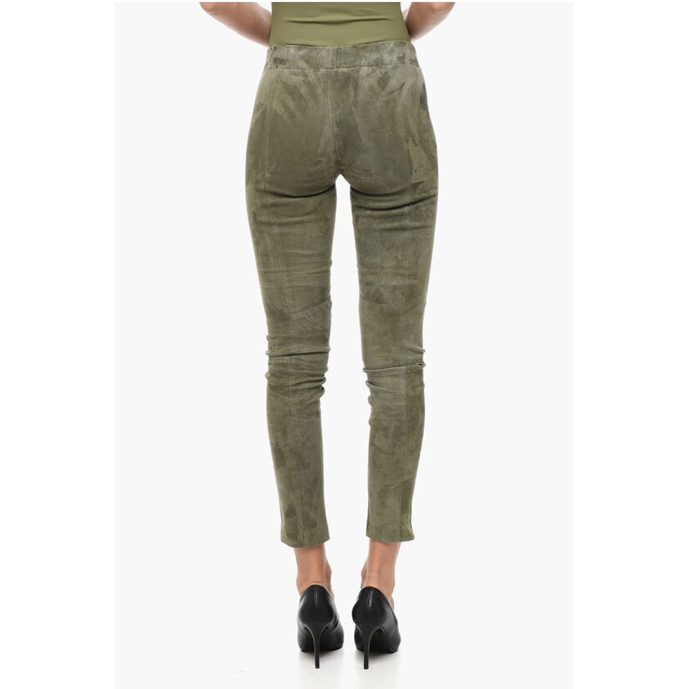 Woolrich Elastic Waistband Suede Leggings