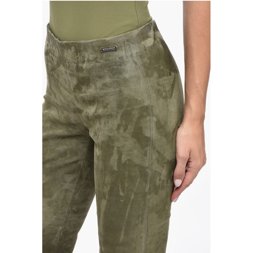 Woolrich Elastic Waistband Suede Leggings