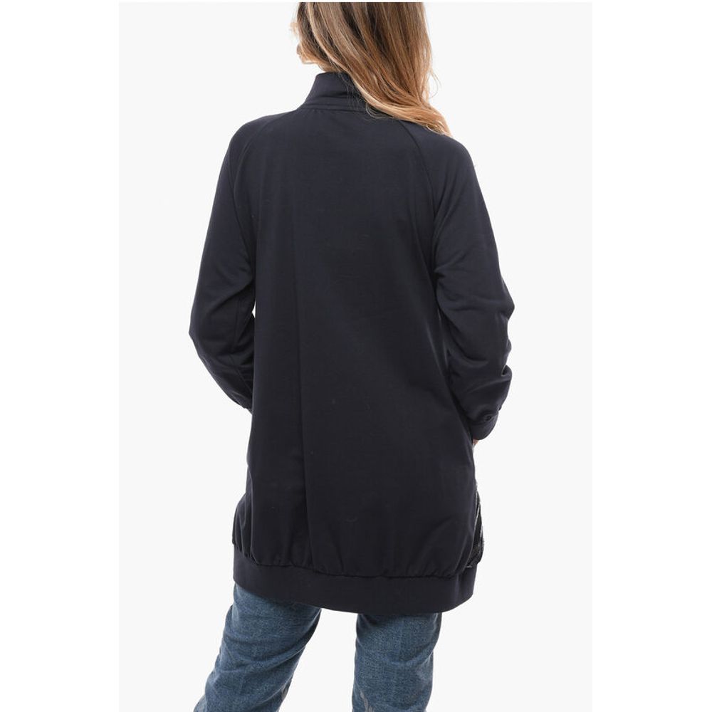 Stretch Cotton Lightweight Jacket with Lurex Details and Sna