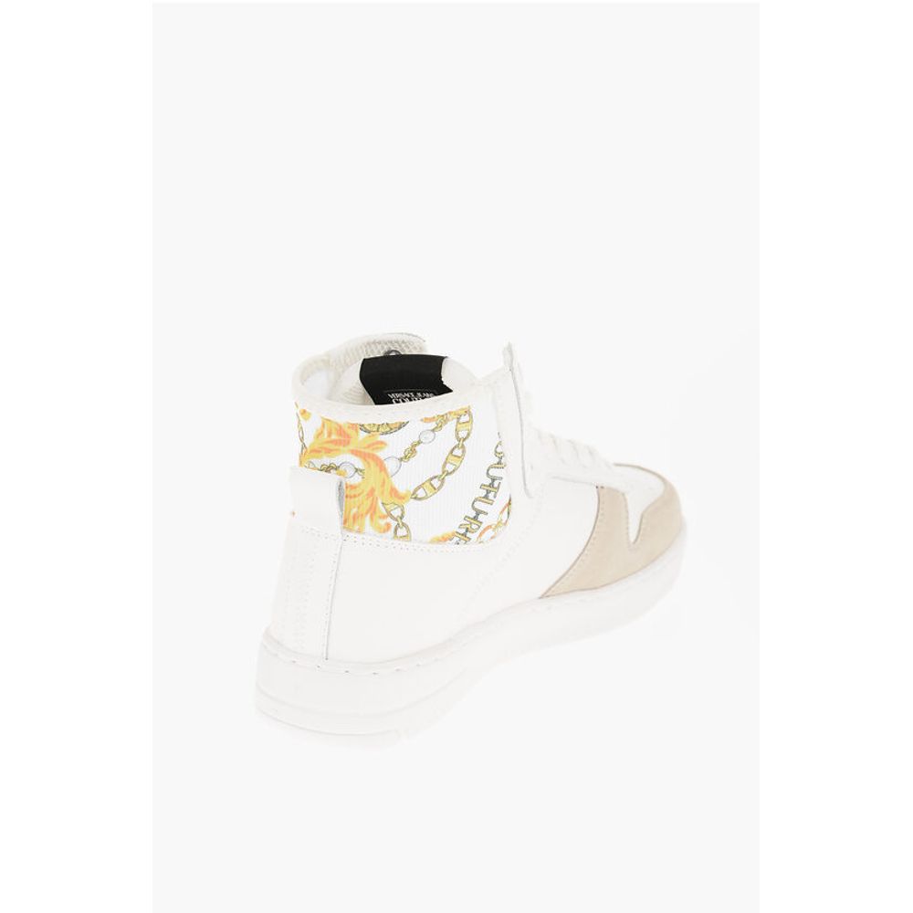 Versace JEANS COUTURE Leather and Fabric MEYSSA High-Top Sneakers wi