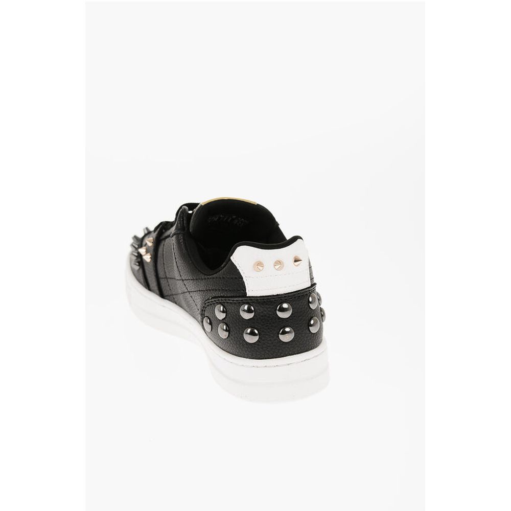 Versace JEANS COUTURE Textured Leather COURT 88 Low Top Sneakers wit
