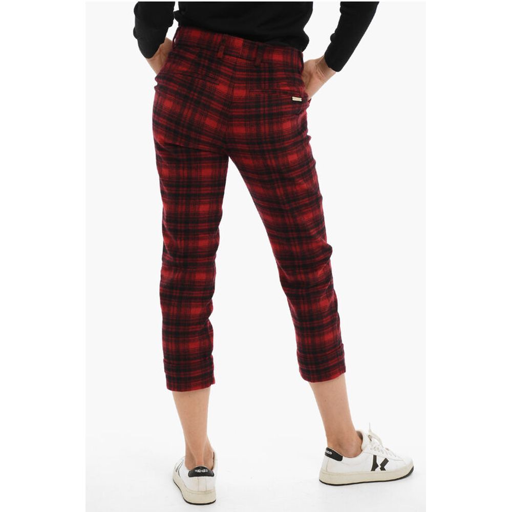 Woolrich Tartan Checked Cuffed Hem Pants