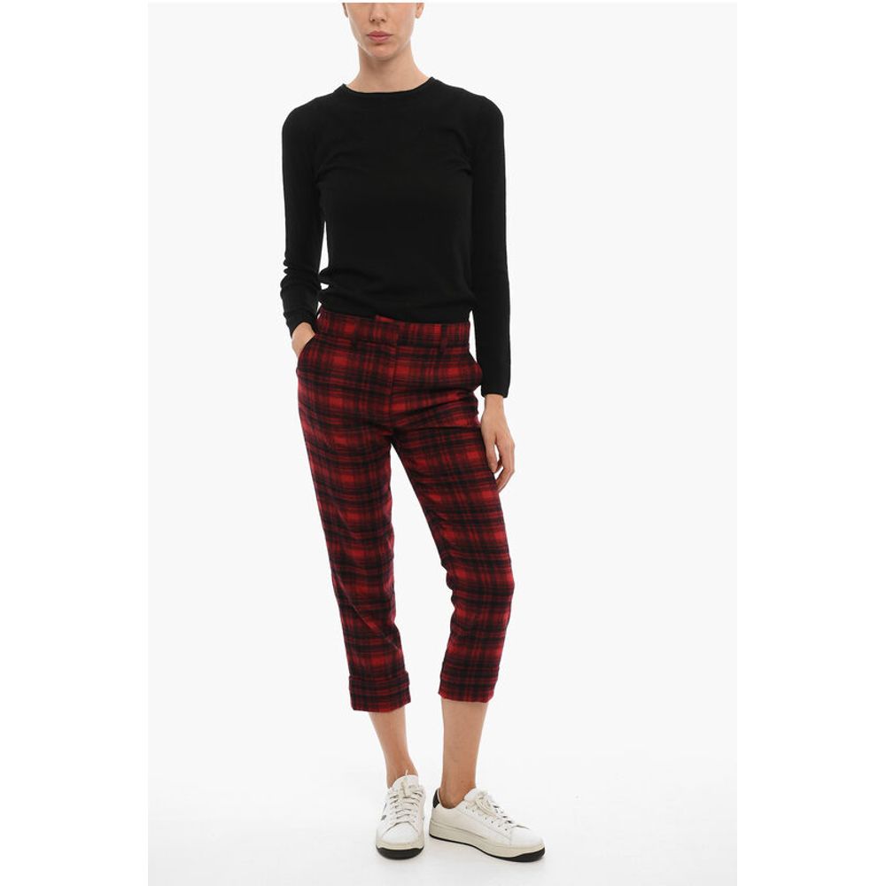 Woolrich Tartan Checked Cuffed Hem Pants