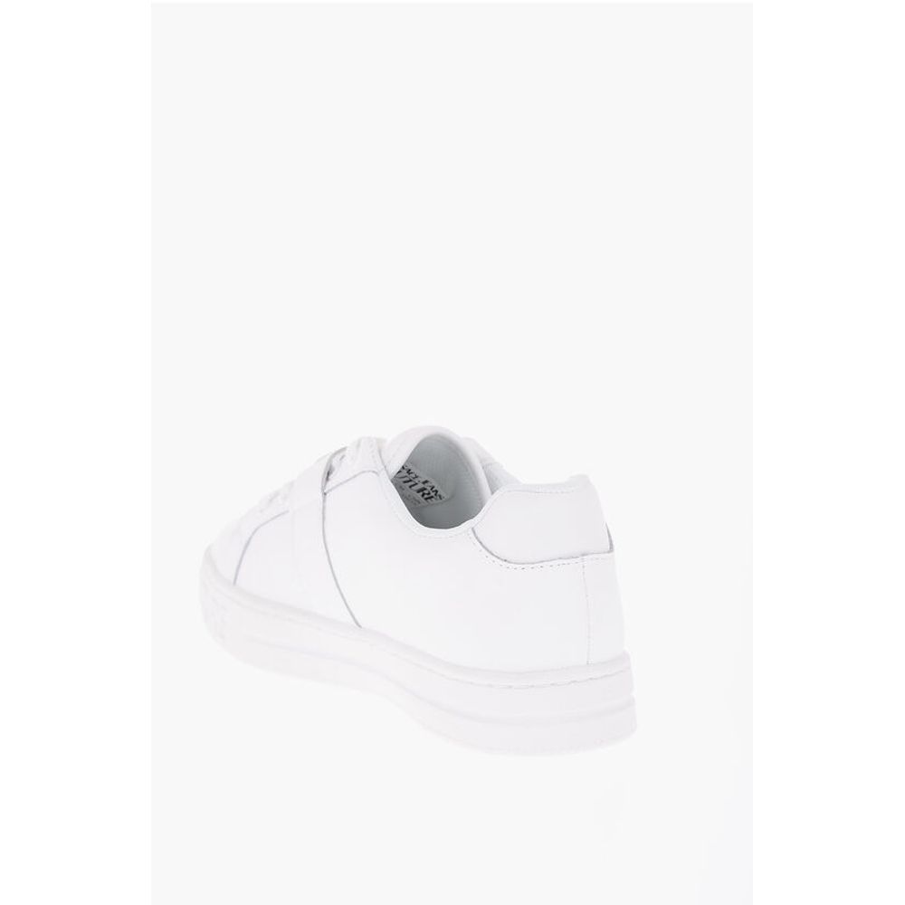 Versace JEANS COUTURE Leather Low-Top Sneakers with Maxi Decorative