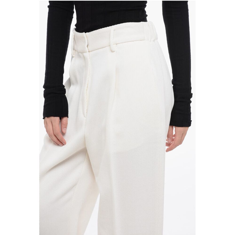 Forte_Forte Cotton and Virgin Wool Single-Pleat Pants