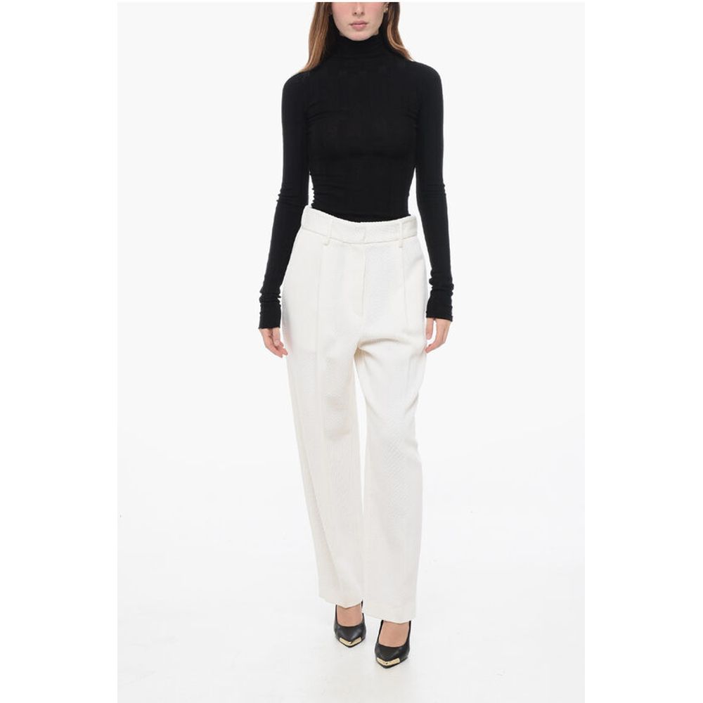 Forte_Forte Cotton and Virgin Wool Single-Pleat Pants