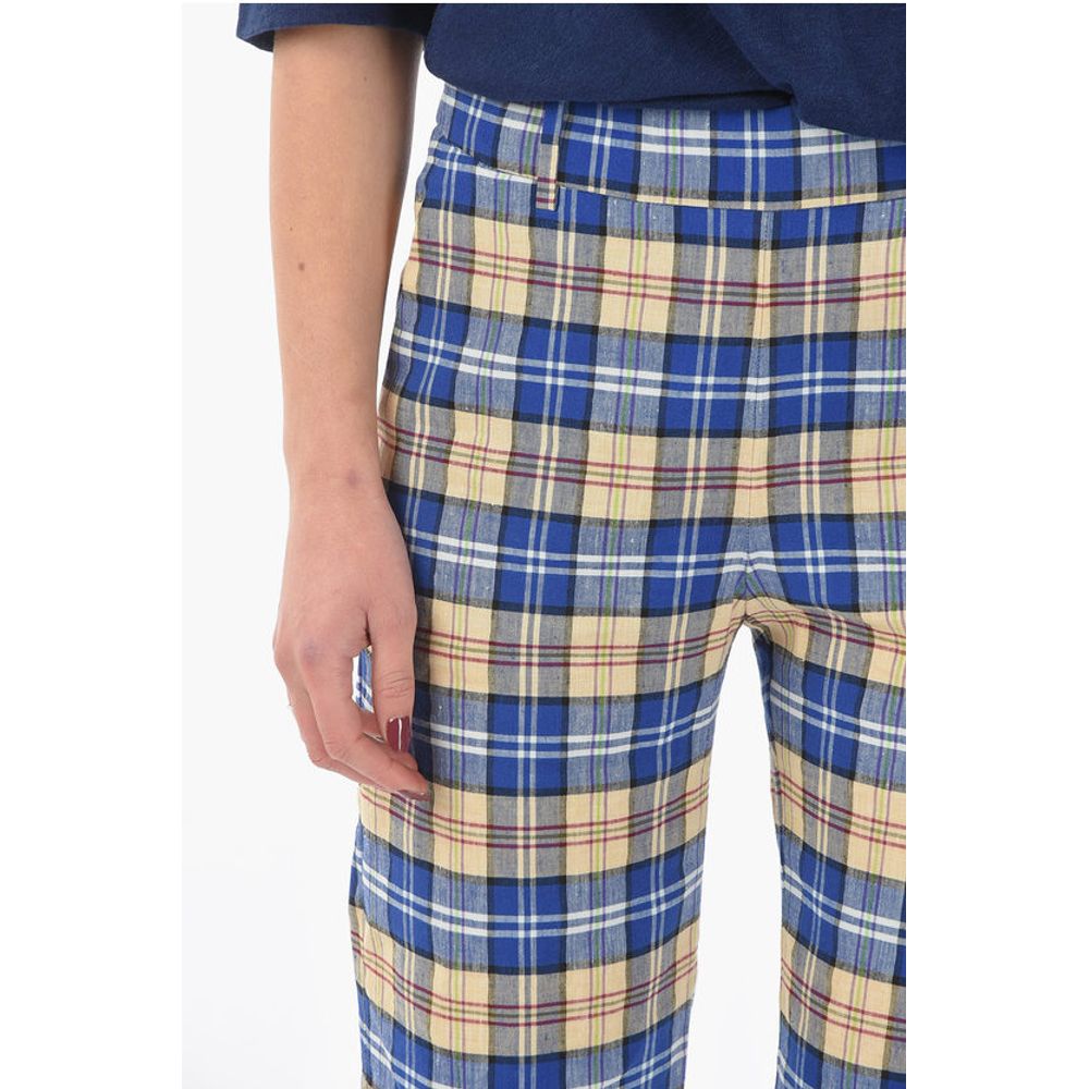 Woolrich Tartan Checked Palazzo Pants with Belt Loops