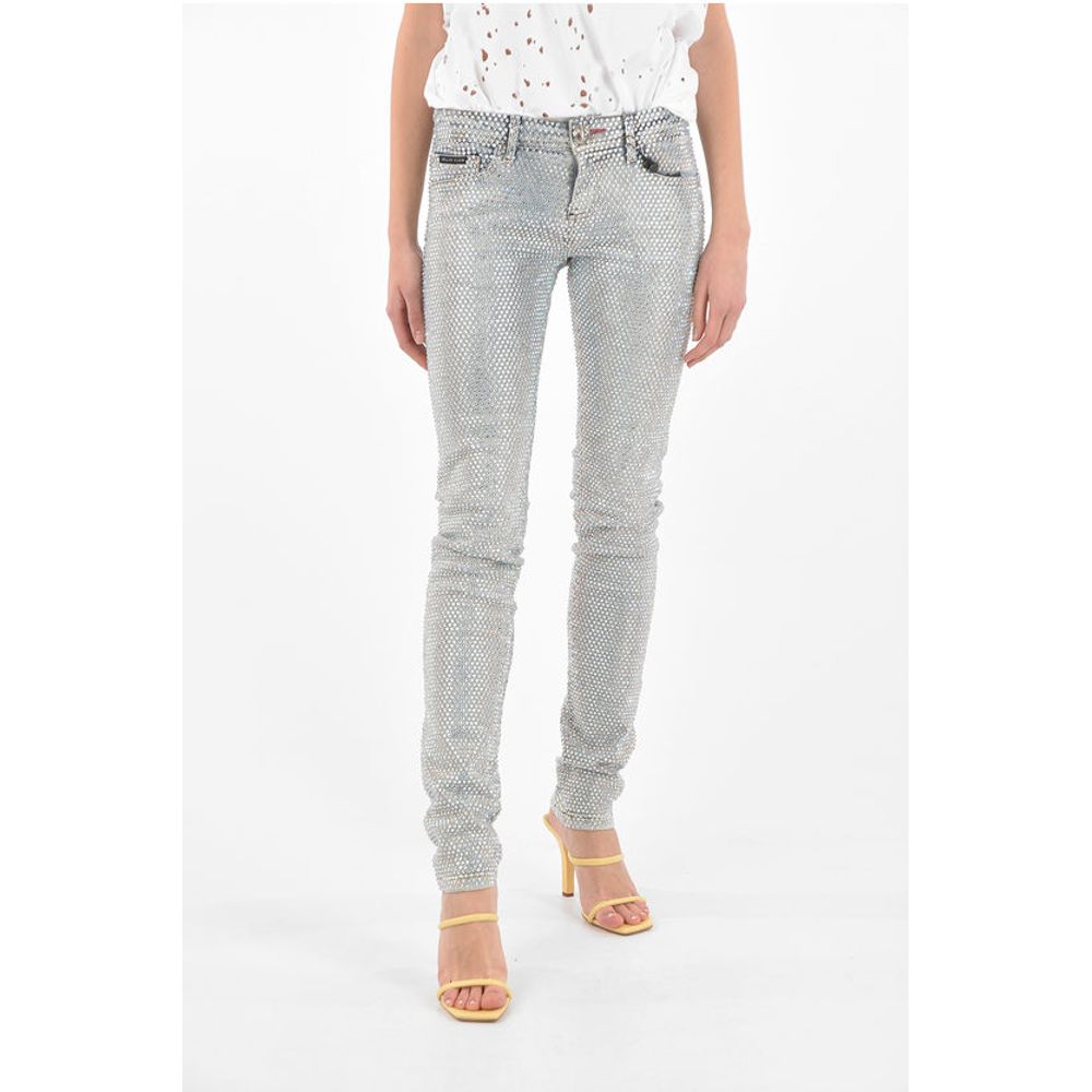 Philipp Plein all-over crystals slim fit jeans